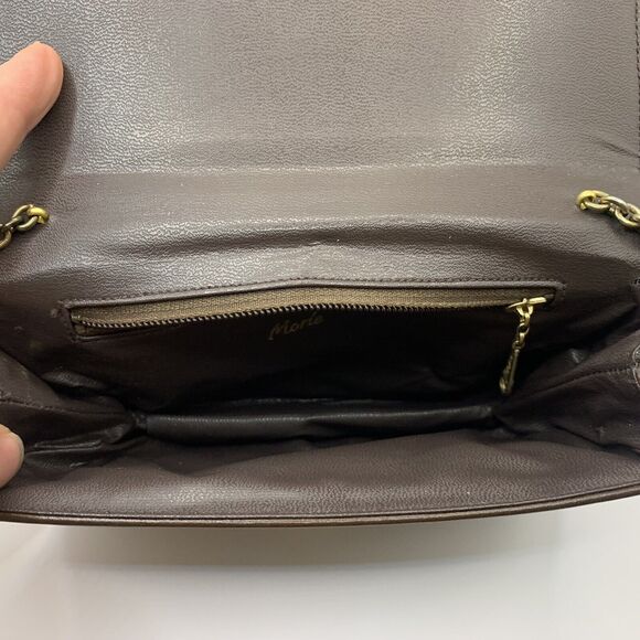 Vintage Reptile Snake Purse Brown Crossbody Chain Animal Glam Retro Exotic - Picture 7 of 9